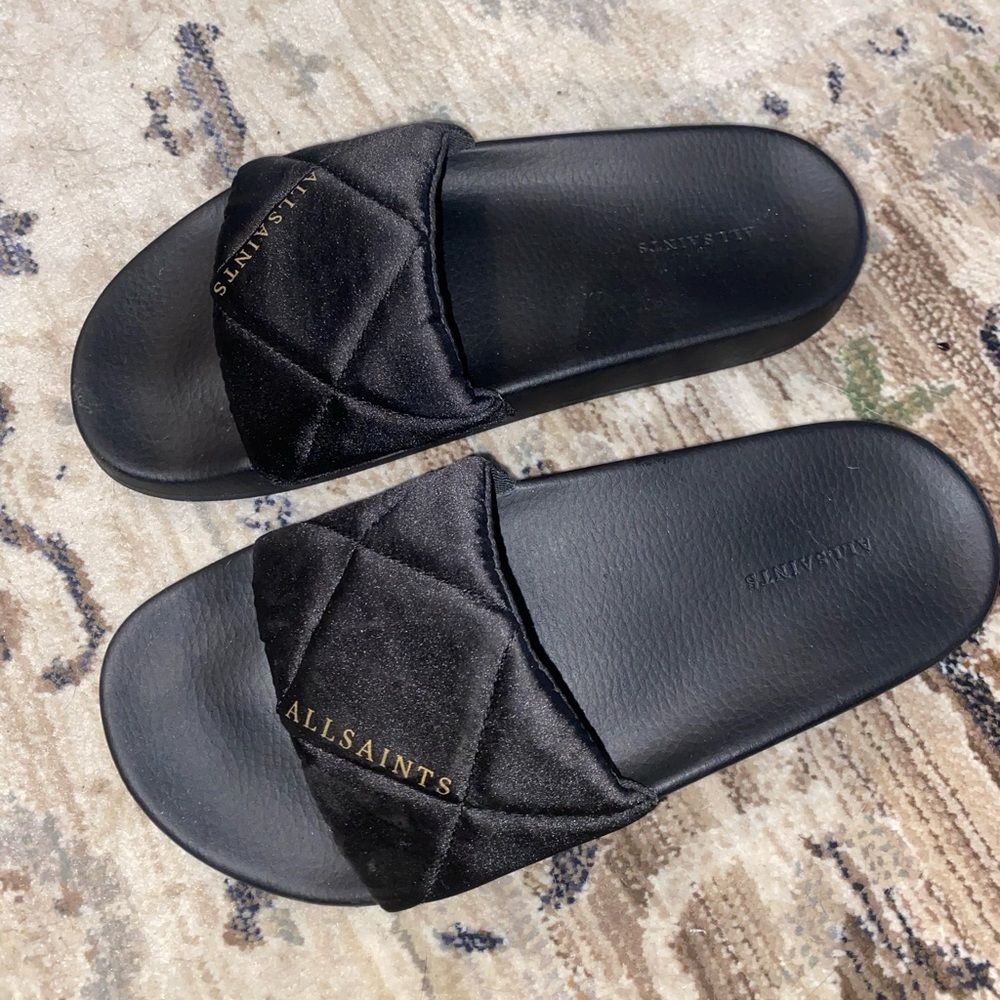 All Saints Bell Satin Slides